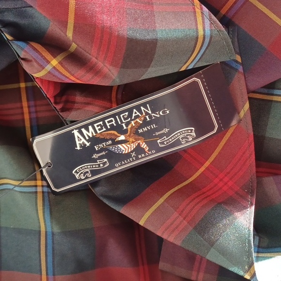 Vintage American Living Deadstock 90s Y2K Plaid Ruffle Blouse Size XLarge - Picture 6 of 7